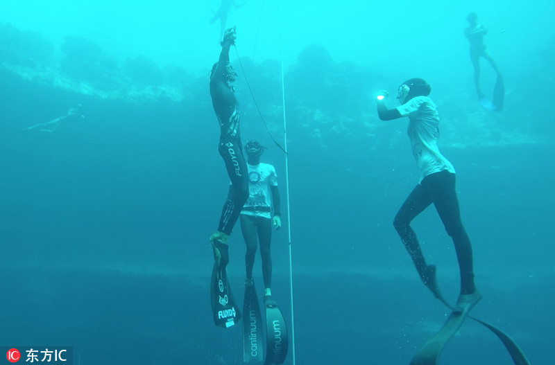 自由潜水最新世界纪录,探索自然美景的极限挑战之旅